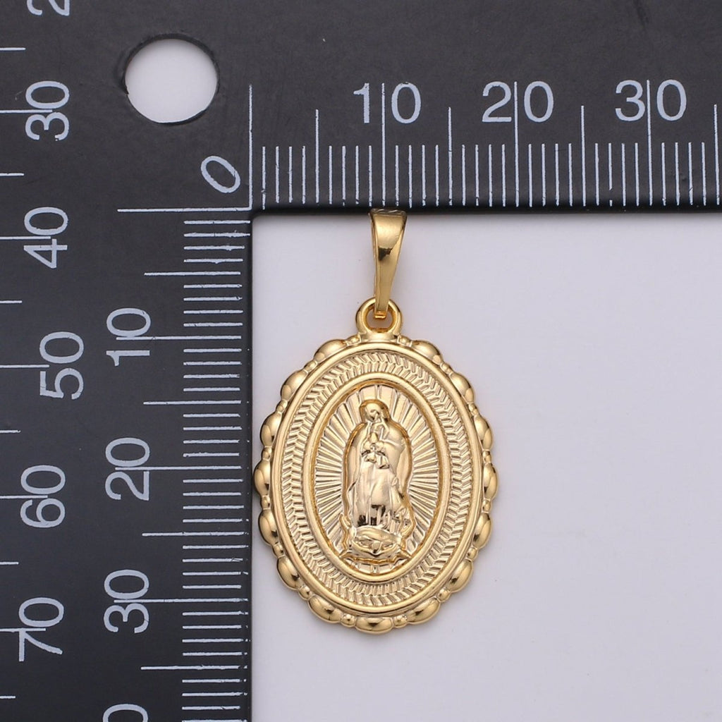 Gold plated Holy Mary Lady of Guadalupe Pendants J-127 - DLUXCA