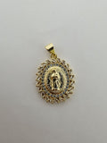 Gold plated Holy Mary Oval Pendants I-736 - DLUXCA