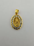 Gold plated Holy Mary Oval Pendants I-737 - DLUXCA