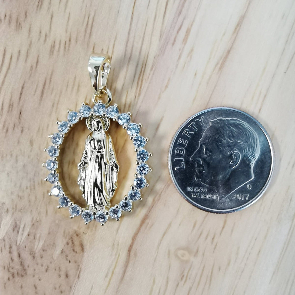 Gold plated Holy Mary Pendants I-831 - DLUXCA
