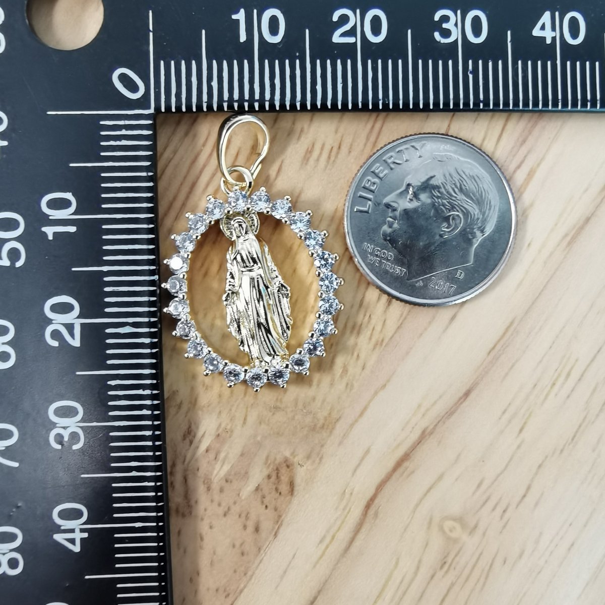 Gold plated Holy Mary Pendants I-831 - DLUXCA