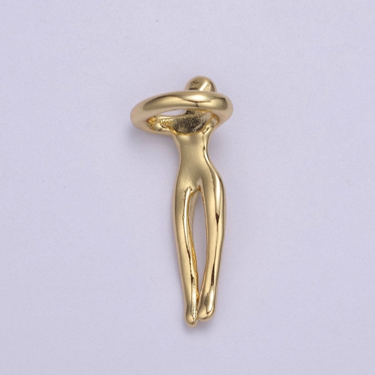 Gold plated Hugging Couple Charm Soulmate Necklace Pendant for Valentine Eternal Love Gift, Wedding Anniversary Gift H-832 N-448 - DLUXCA