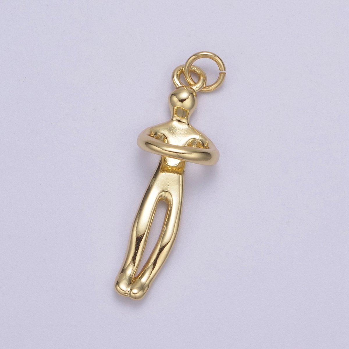 Gold plated Hugging Couple Charm Soulmate Necklace Pendant for Valentine Eternal Love Gift, Wedding Anniversary Gift H-832 N-448 - DLUXCA