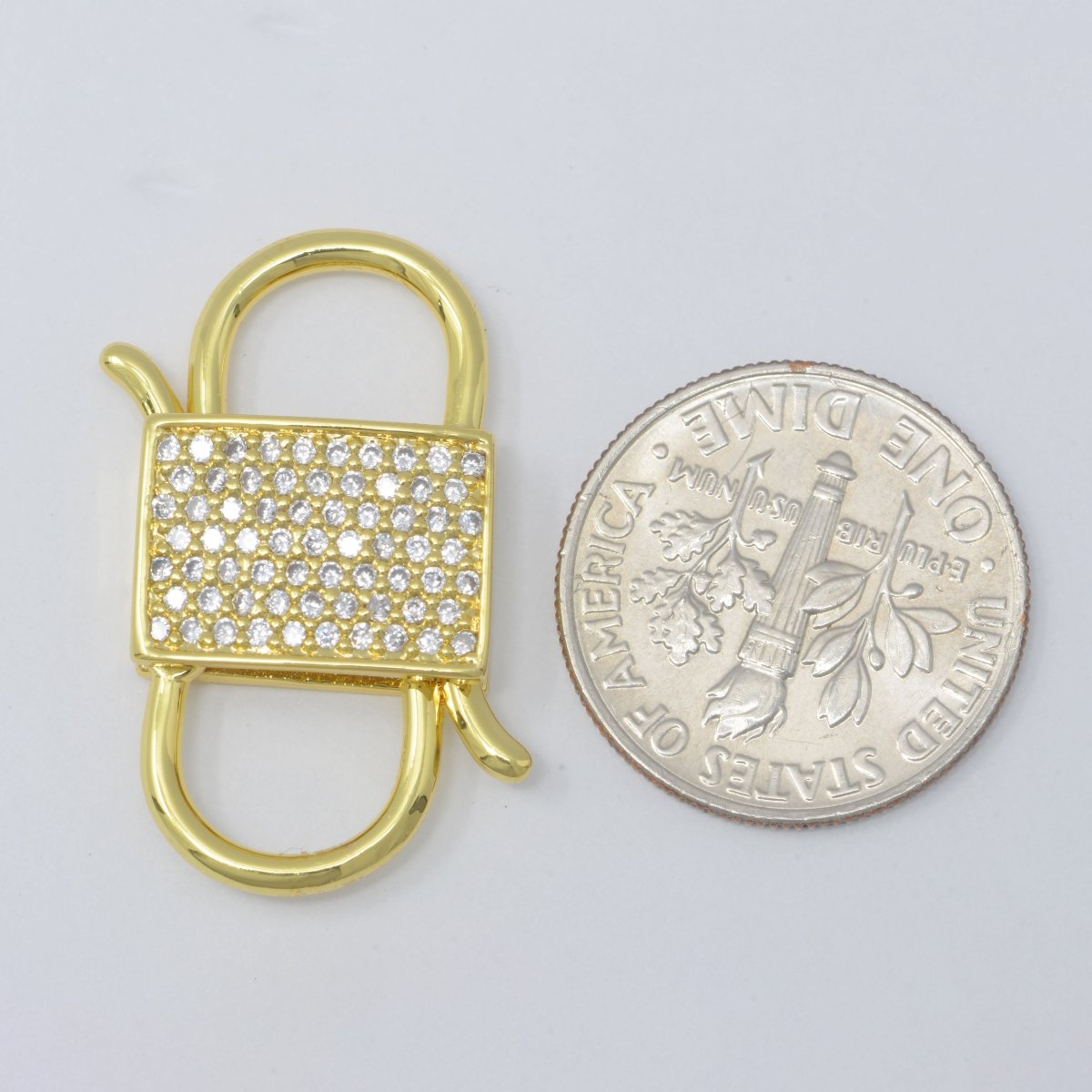Gold plated Lock Clasp Connector For DIY Jewelry Making Necklace Bracelet Anklet L-300 - DLUXCA
