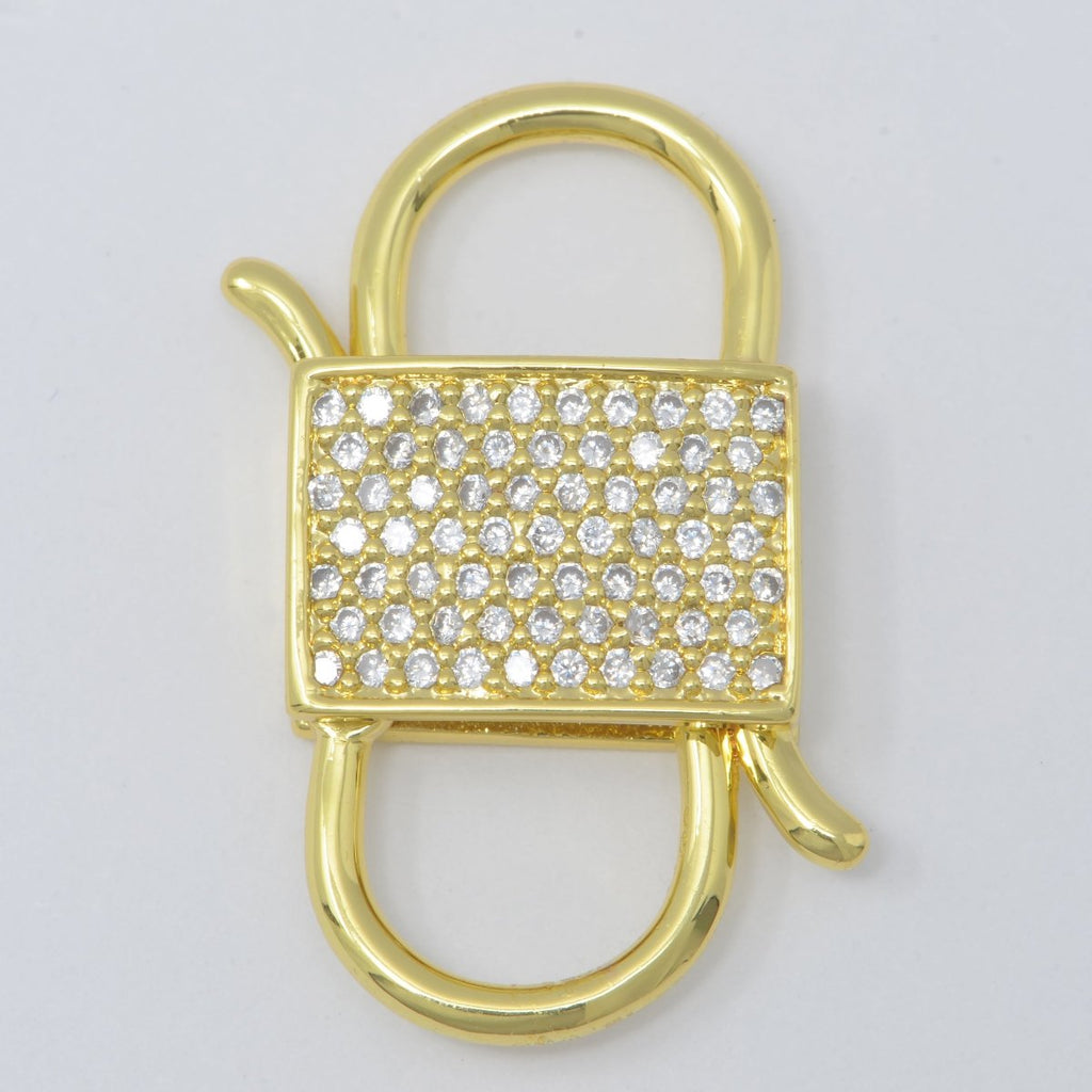 Gold plated Lock Clasp Connector For DIY Jewelry Making Necklace Bracelet Anklet L-300 - DLUXCA
