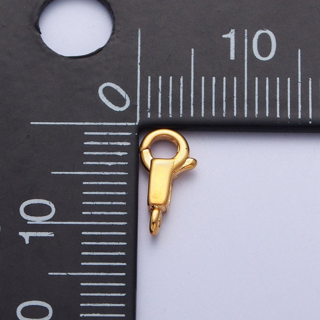 Gold plated Long Body Lobster Clasps Supply, Round Spring Ring Head with Rectangular Body Closure Jewelry Supply L-870 L-871 L-918 - DLUXCA