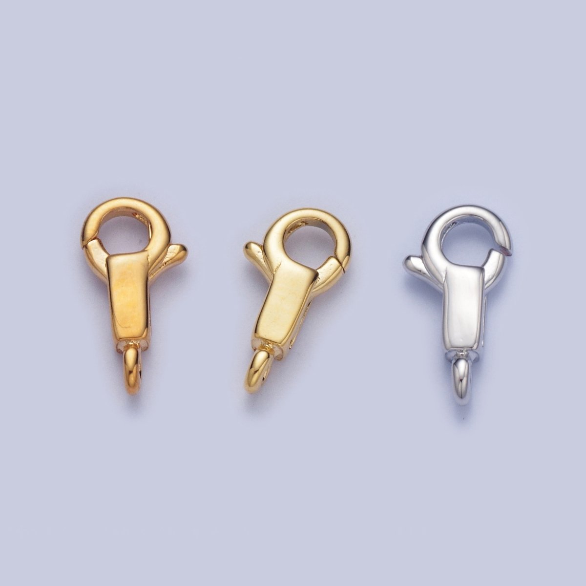 Gold plated Long Body Lobster Clasps Supply, Round Spring Ring Head with Rectangular Body Closure Jewelry Supply L-870 L-871 L-918 - DLUXCA