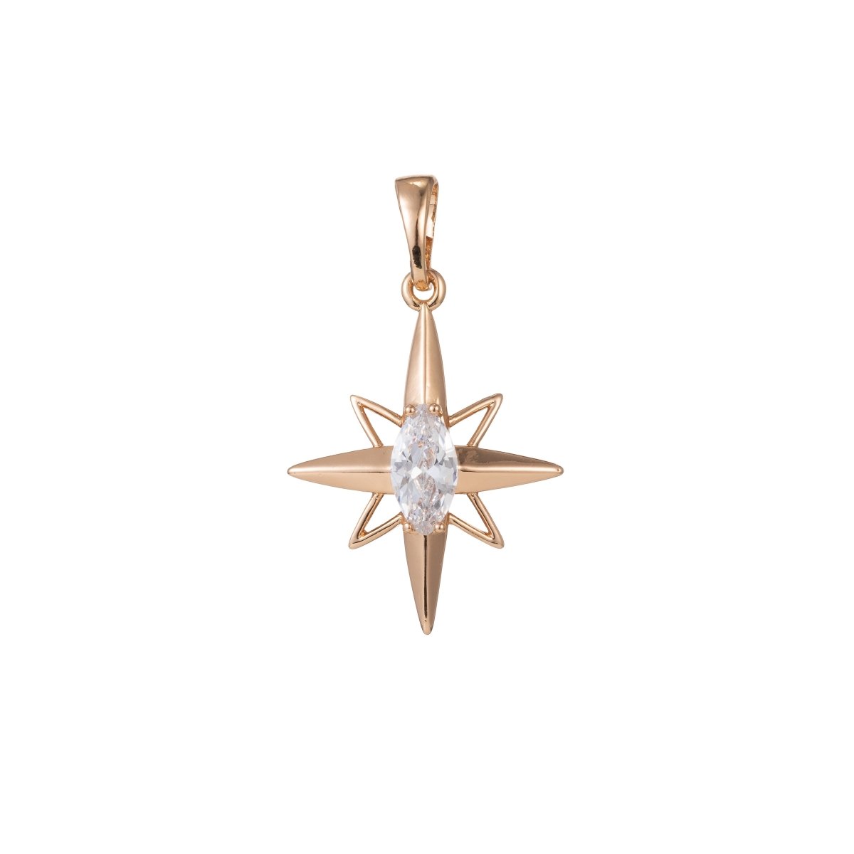 Gold plated Long Star Pendants I-815 - DLUXCA