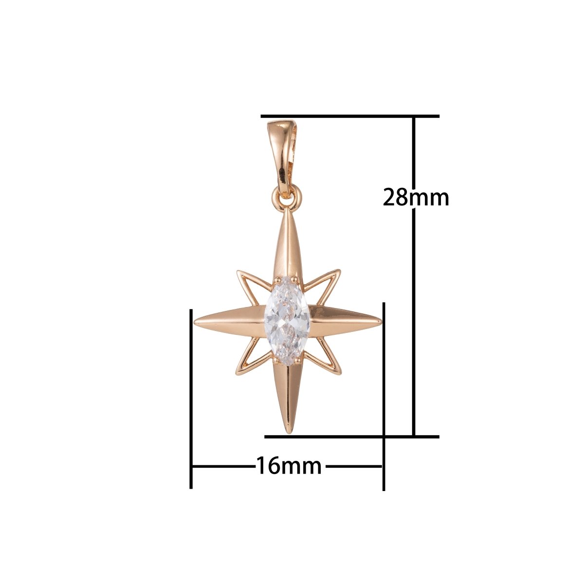 Gold plated Long Star Pendants I-815 - DLUXCA