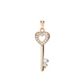 Gold plated Love Heart Key Pendants I-534 - DLUXCA