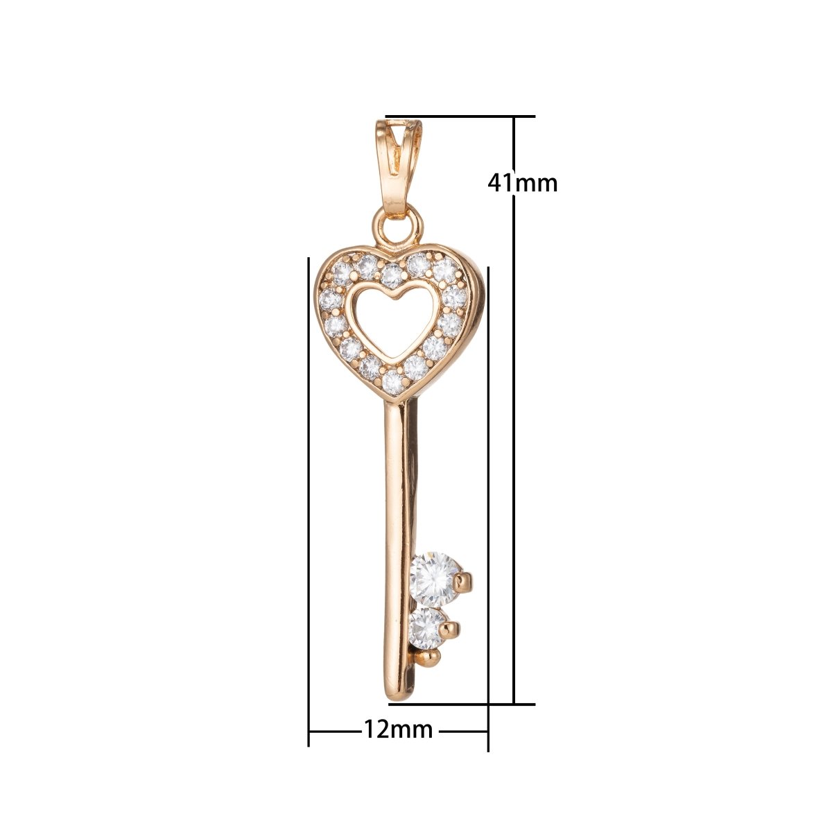 Gold plated Love Heart Key Pendants I-534 - DLUXCA