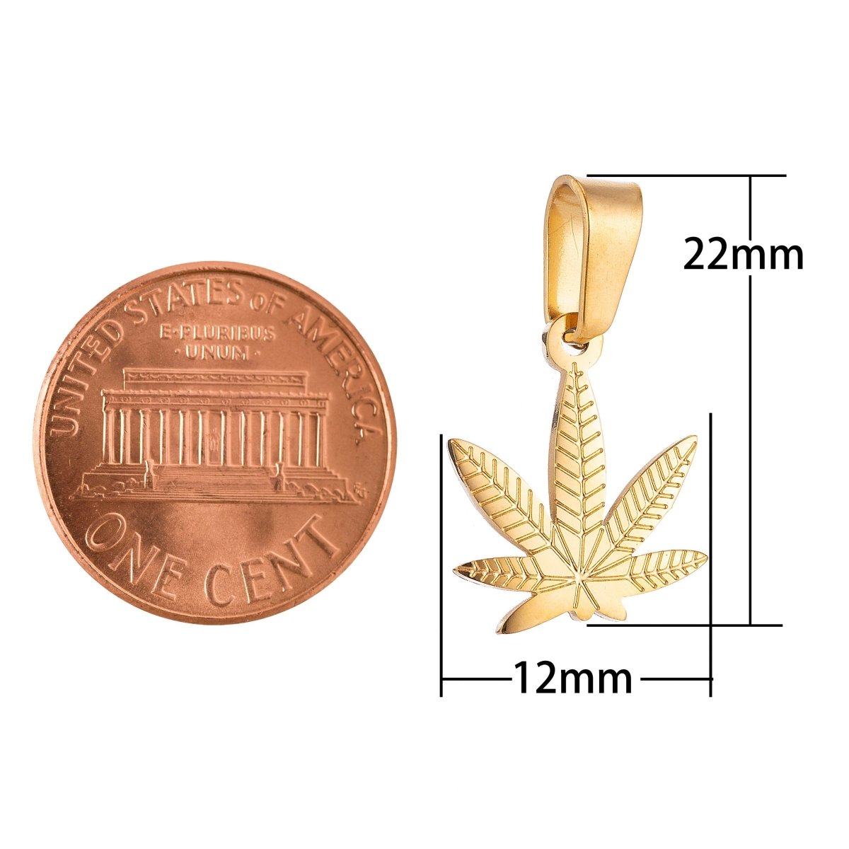 Gold plated Marijuana Leaf Six Leaves Plant Necklace Pendant Bracelet Beads Earring Charm Bails for Jewelry Making, J-371 - DLUXCA