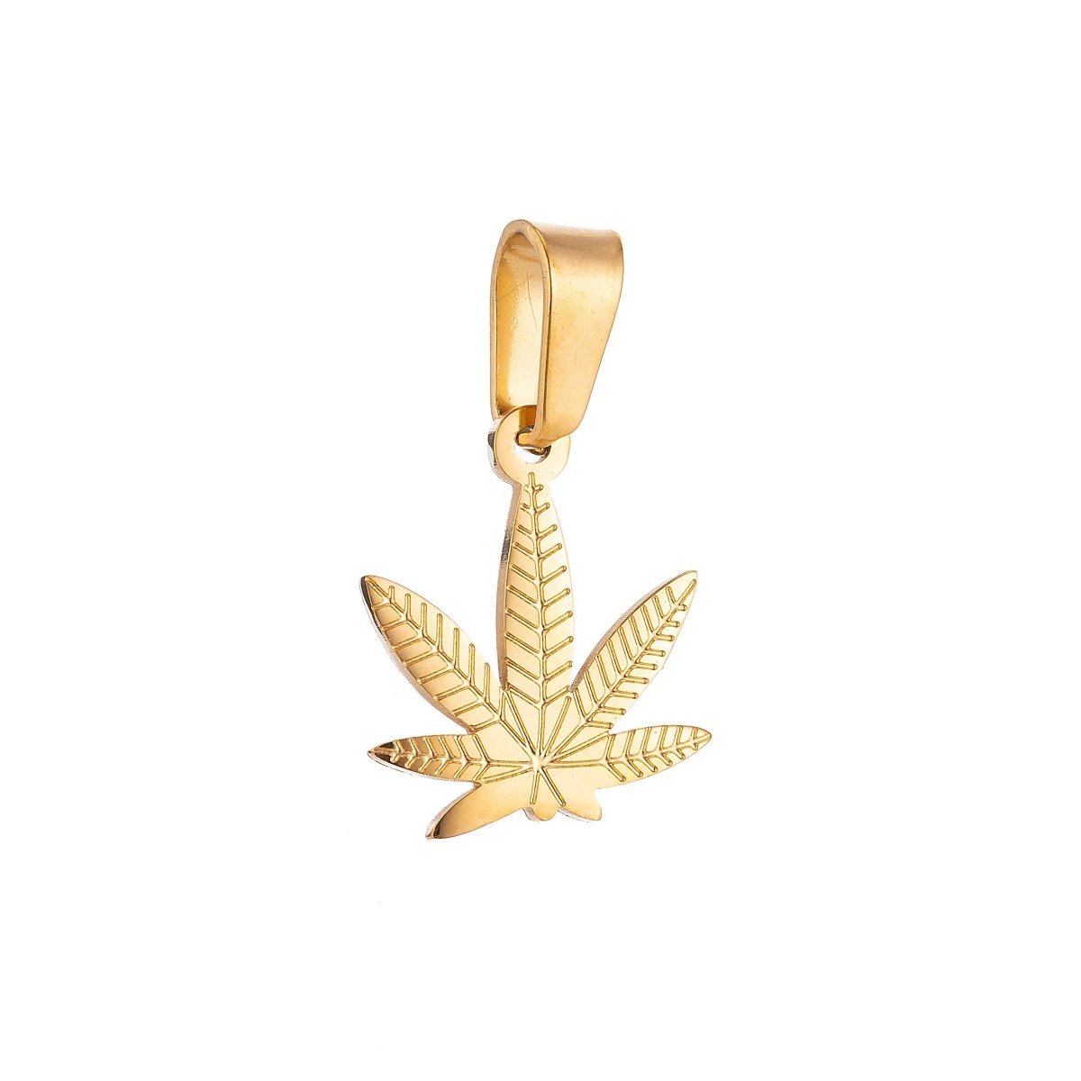 Gold plated Marijuana Leaf Six Leaves Plant Necklace Pendant Bracelet Beads Earring Charm Bails for Jewelry Making, J-371 - DLUXCA