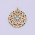 Gold plated Medallion Compass Pendant for Statement Jewelry Necklace N-366 - DLUXCA