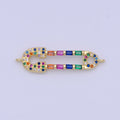 Gold plated Micro Paved CZ Safety Pin Multicolor / Clear Link Connector Jewelry Supply G-559 G-560