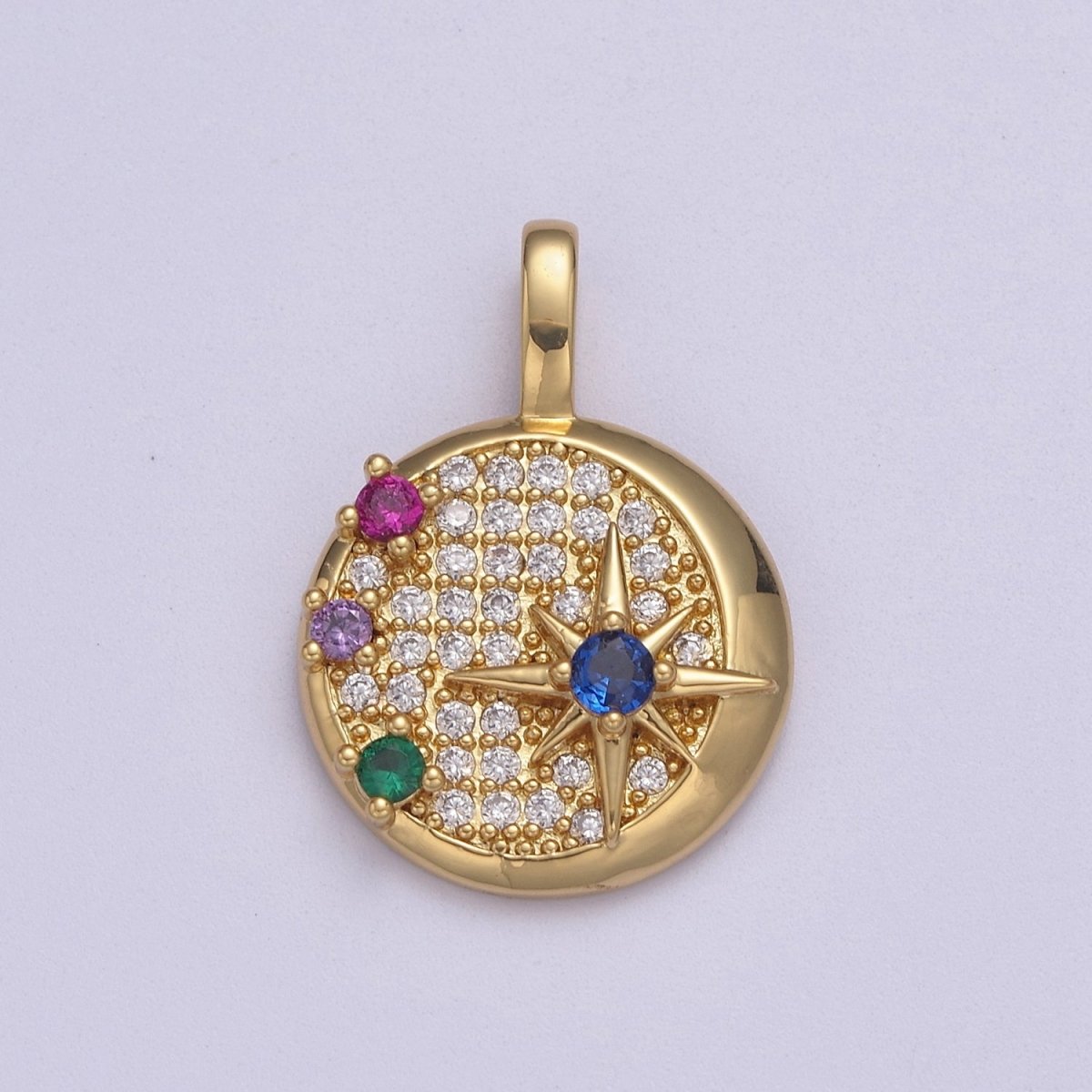 Gold plated Mini Shooting Star Color Cubic Zirconia Bracelet Necklace Pendant Charm for Woman Jewelry Making J-467 - DLUXCA