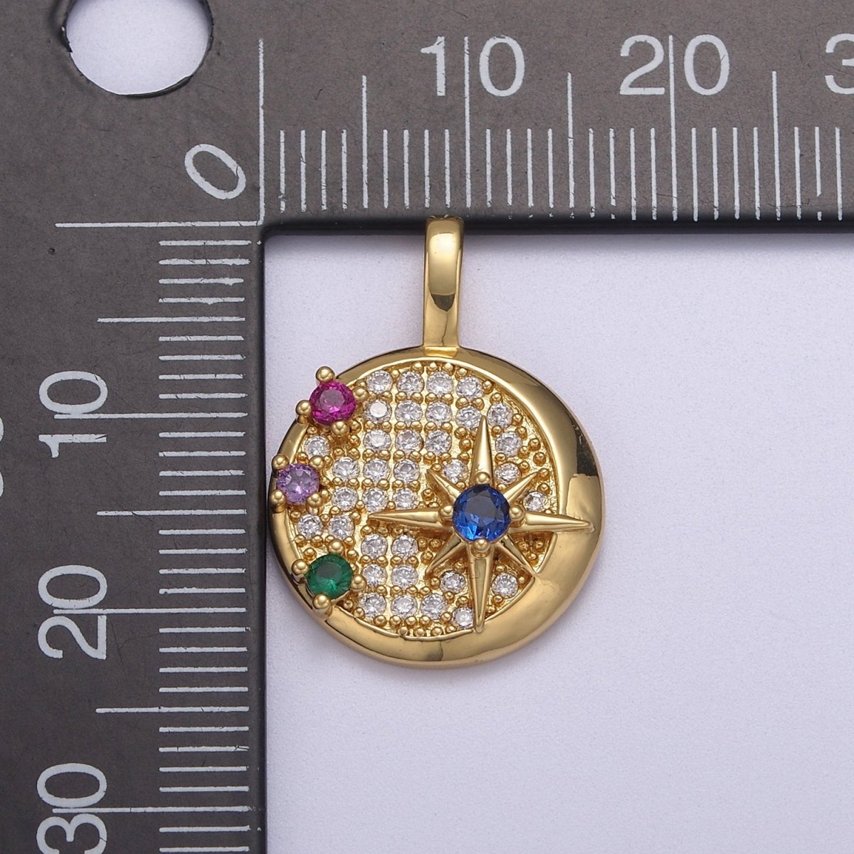 Gold plated Mini Shooting Star Color Cubic Zirconia Bracelet Necklace Pendant Charm for Woman Jewelry Making J-467 - DLUXCA
