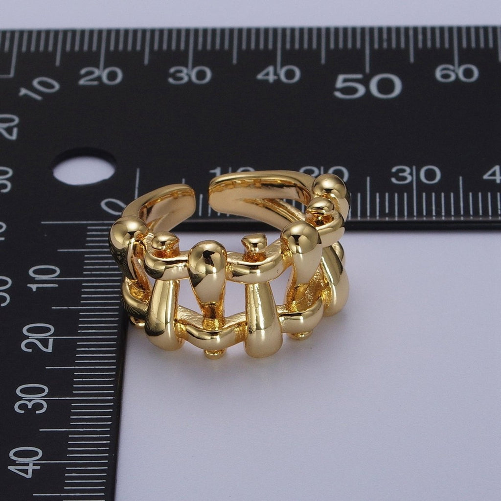 Gold plated Minimalist Gold, Silver Bubble Wide Geometric Rings | O-088 O-089