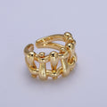 Gold plated Minimalist Gold, Silver Bubble Wide Geometric Rings | O-088 O-089