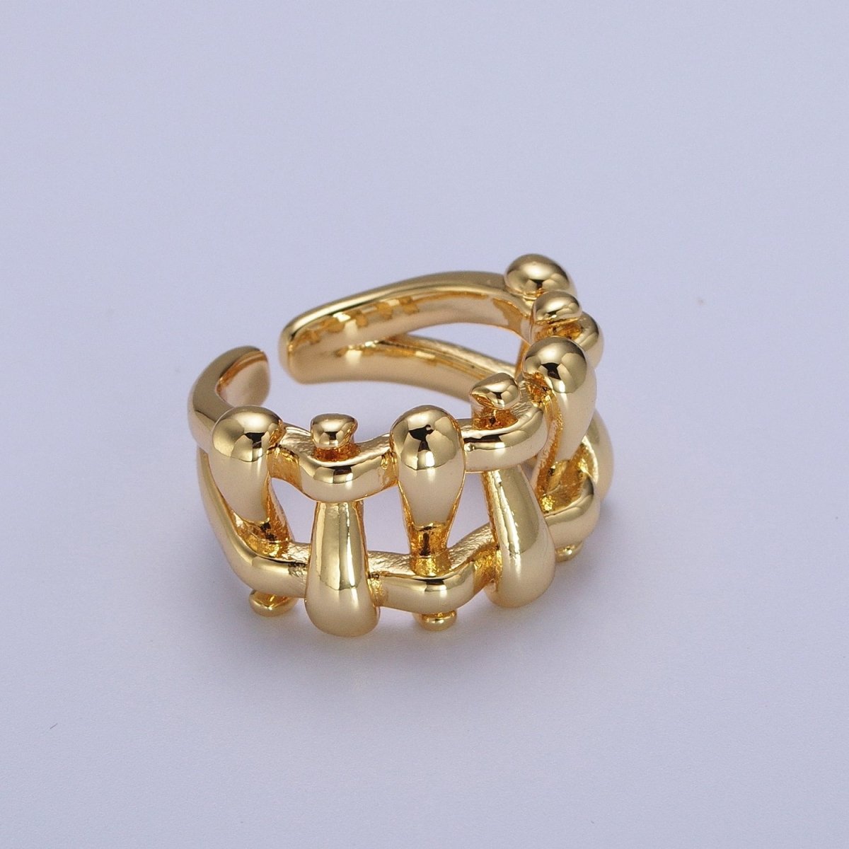 Gold plated Minimalist Gold, Silver Bubble Wide Geometric Rings | O-088 O-089