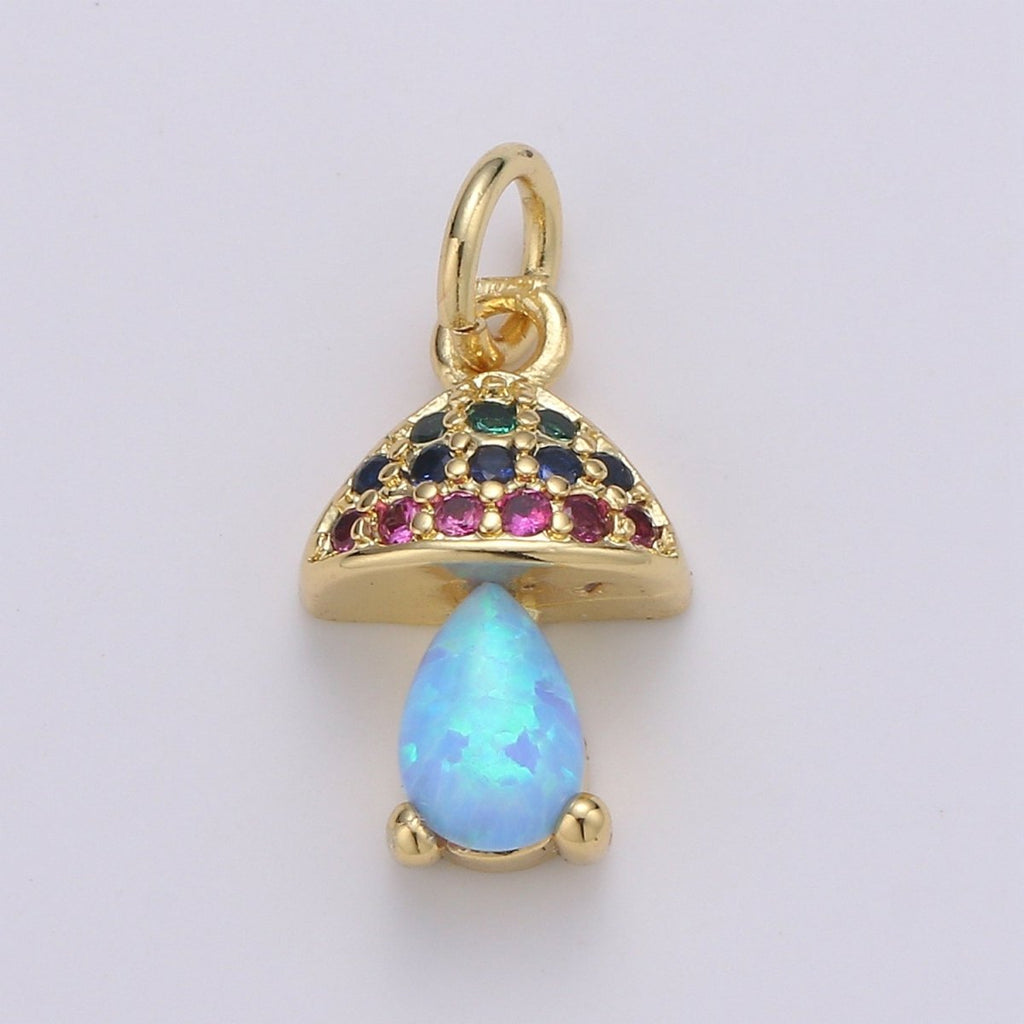 Gold plated Opal Mushroom Charm E-003-E-005 - DLUXCA