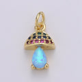 Gold plated Opal Mushroom Charm E-003-E-005 - DLUXCA