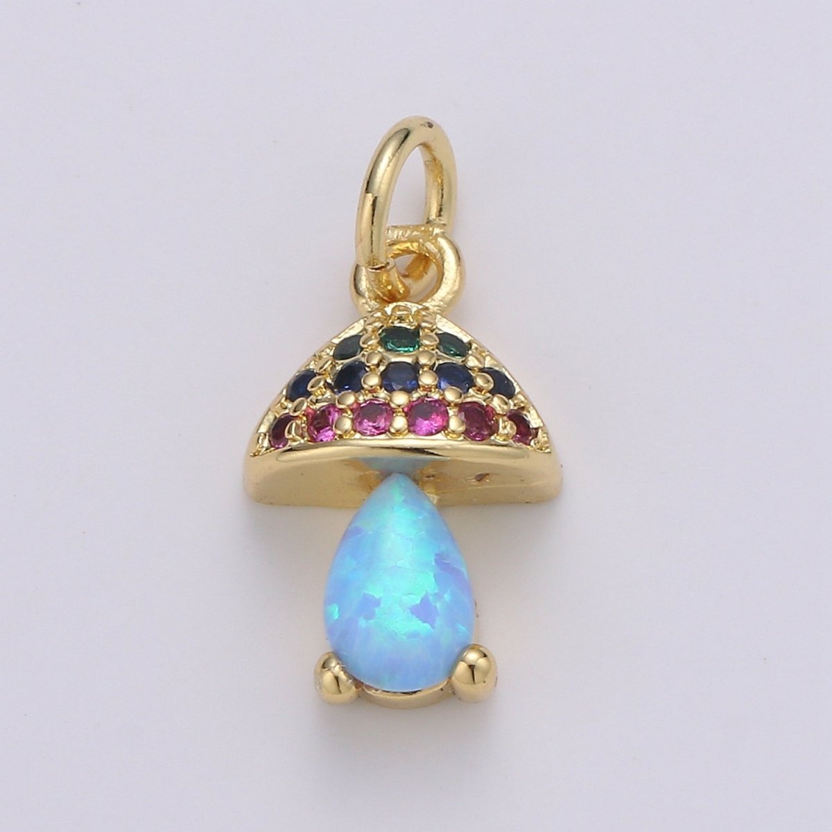 Gold plated Opal Mushroom Charm E-003-E-005 - DLUXCA