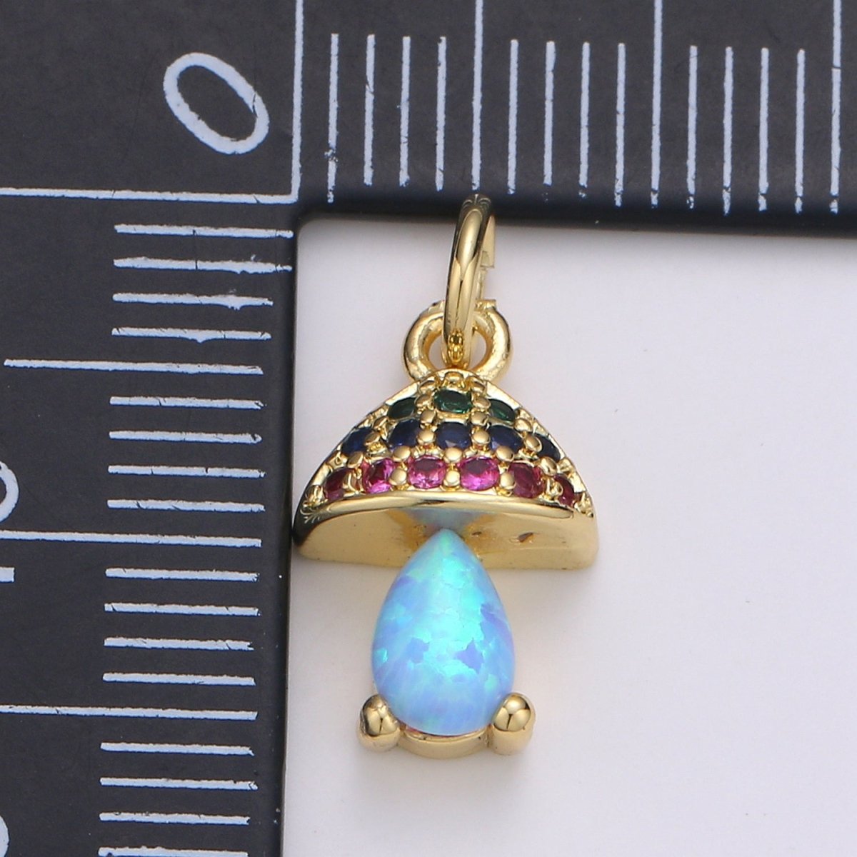 Gold plated Opal Mushroom Charm E-003-E-005 - DLUXCA