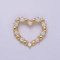 Gold plated Open Heart Charm Gold Heart Pendant with CZ for Mother Day Gift Idea J-391 - DLUXCA