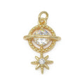 Gold plated Planet and Star Charm M-386 - DLUXCA