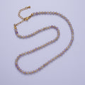 Gold plated Purple Amethyst Rondelle Heishi Gemstone Gold Spacer Beads 15.5 Inch Choker Necklace | WA-1429 Clearance Pricing - DLUXCA