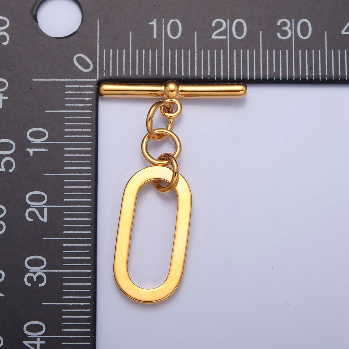 Gold plated Rectangular Long Oval Toggle Clasps Closure in Gold & Silver L-747~L-749 - DLUXCA