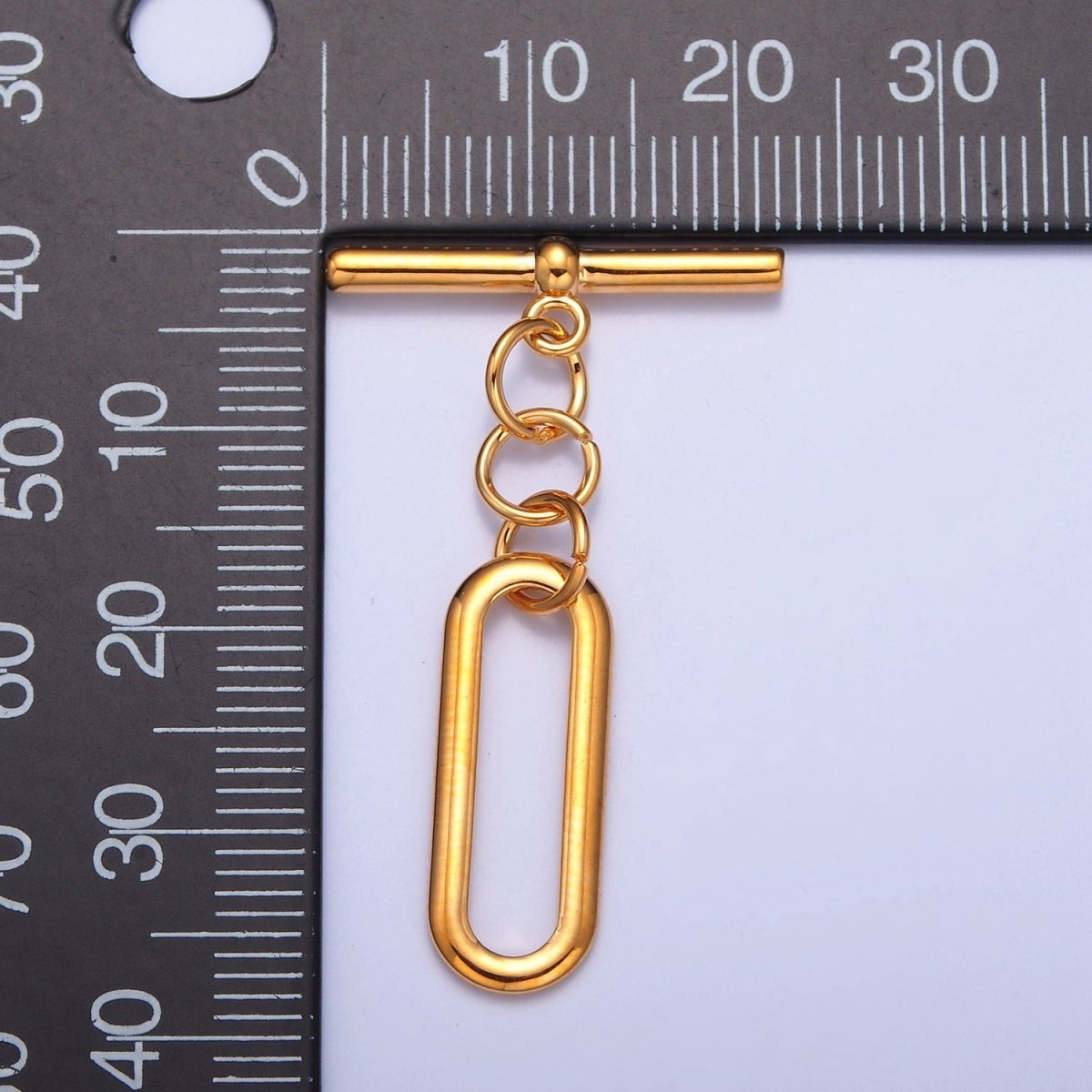 Gold plated Rectangular Oval Toggle Clasps Closure in Gold & Silver L-753~L-755 - DLUXCA