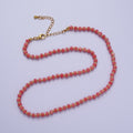 Gold plated Red Coral Rondelle Heishi Gemstone Gold Spacer Beads 15.5 Inch Choker Necklace | WA-1433 Clearance Pricing - DLUXCA