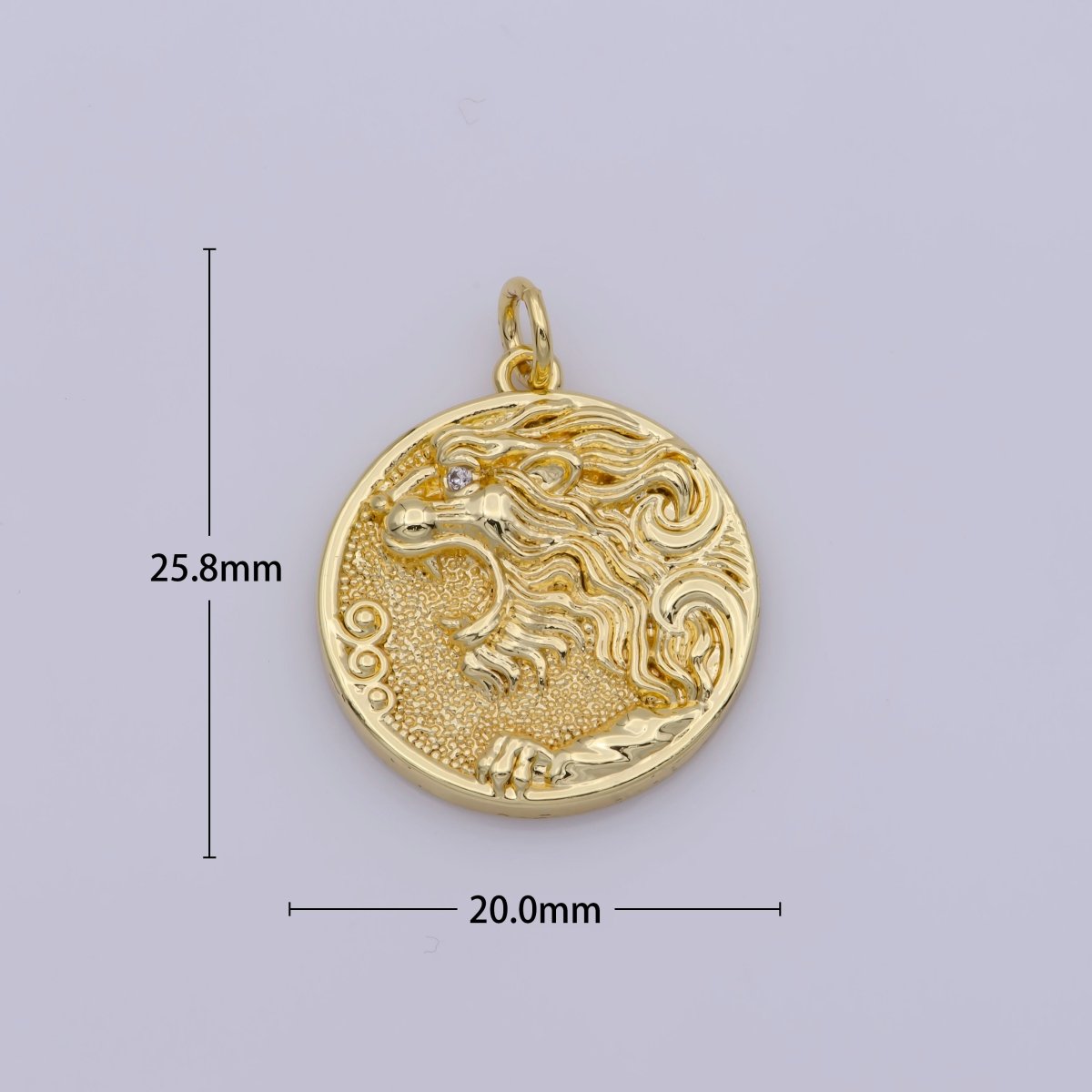 Gold plated Roaring Dragon Mythical Coin Charm | M-809 - DLUXCA