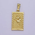 Gold plated Rose Pendant, Dainty Gold Tag Necklace Bracelet Charm for DIY Jewelry Making Supply J-483 - DLUXCA