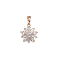 Gold plated Round Flower Crystal Pendants I-817 - DLUXCA