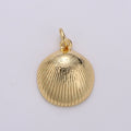 Gold plated Round Sea Shell Charm D-794 - DLUXCA