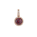 Gold plated Ruby Red Maroon Gem, Classic Elegant Cubic Zirconia Necklace Pendant Charm Bails Findings for Jewelry Making H-667 - DLUXCA
