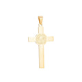 Gold plated Saint Benedict Cross Pendant San Benito Saint Benedict Charm for Layered Necklace Religious Jewelry Making J-397 - DLUXCA