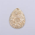 Gold plated Shell Rustic Coin Charm E-087 - DLUXCA