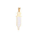 Gold plated Shot SYRINGE Charms Nurse RN Doctor Medical Themed Pendant Gift idea for Jewelry Making J-412 - DLUXCA