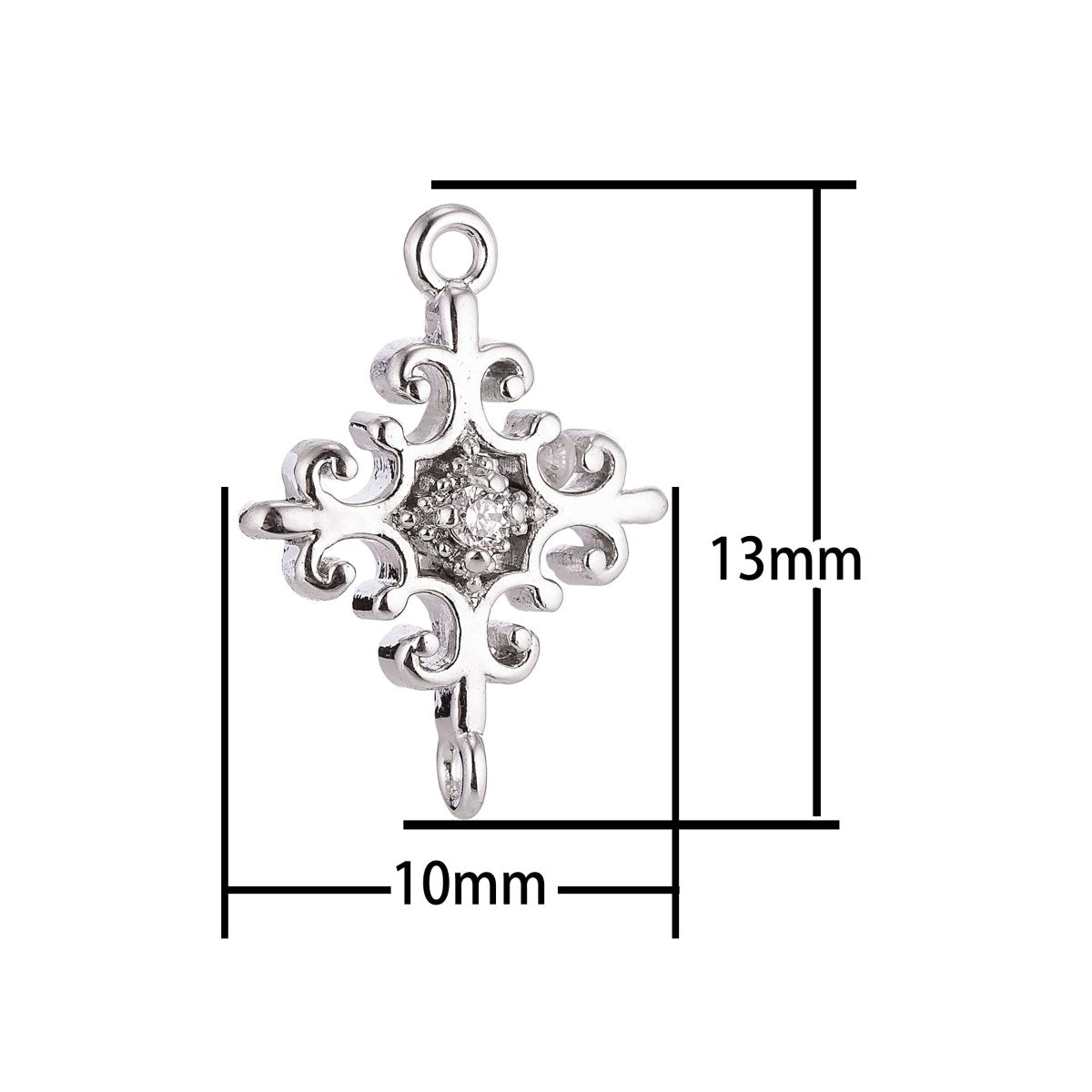 Gold plated Silver Cross Connector - F-007 - DLUXCA