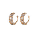 Gold plated Simple Crystal Earcuffs - AI-045 - DLUXCA