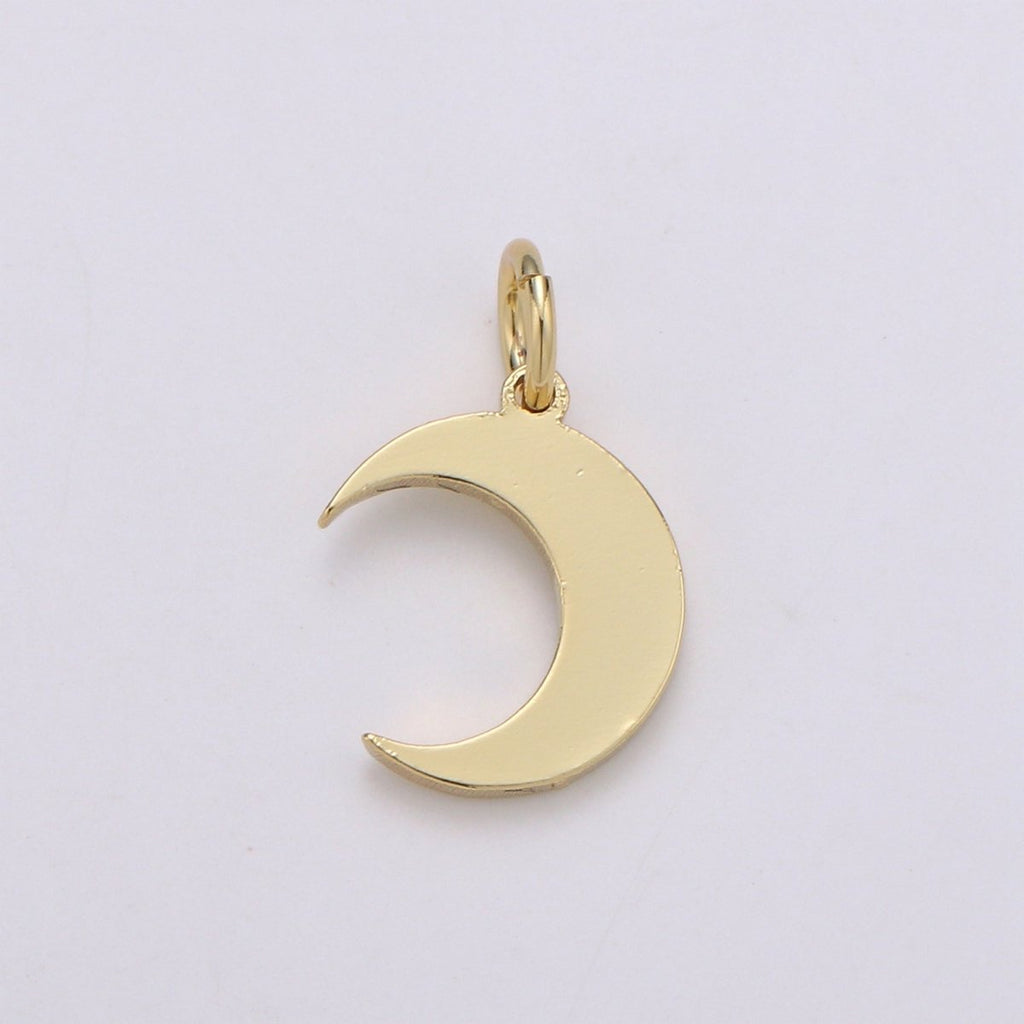 Gold plated Simple Moon Charm D-779 - DLUXCA