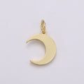 Gold plated Simple Moon Charm D-779 - DLUXCA