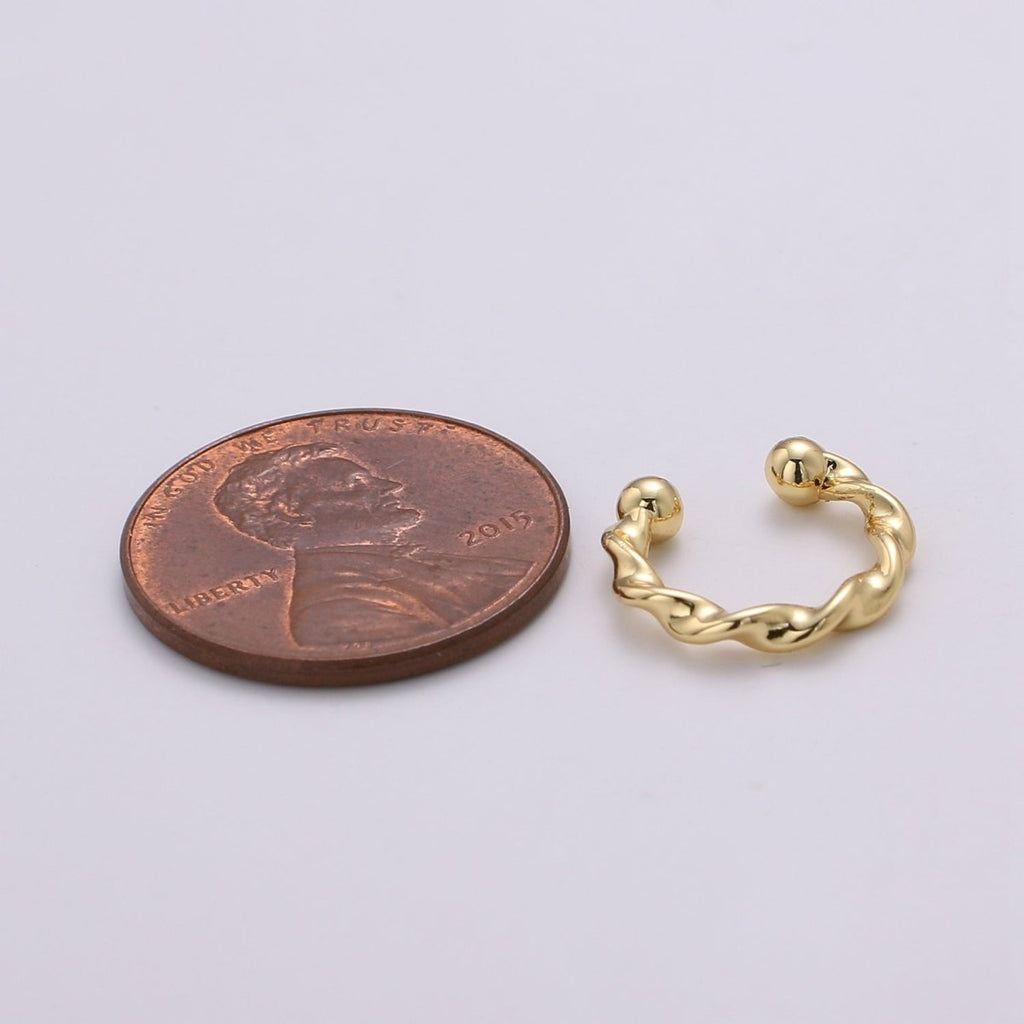 Gold plated Simple Twist Earcuffs - AI-094 - DLUXCA