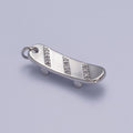 Gold plated Skateboard Triple Micro Paved CZ Charm in Silver & Gold E-515 E-525