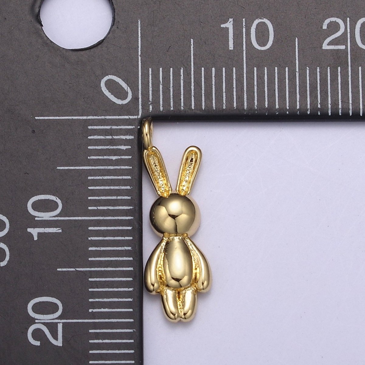 Gold plated small balloon rabbit Charm Tiny bunny pendant for Kids Jewelry Necklace Bracelet Earring Supply N-664 N-665