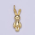 Gold plated small balloon rabbit Charm Tiny bunny pendant for Kids Jewelry Necklace Bracelet Earring Supply N-664 N-665
